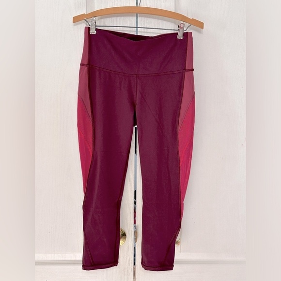 Lululemon‎ Colour Me Ombre Crop Leggings Size 8 in Burgundy EUC! - Picture 1 of 7